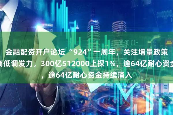 金融配资开户论坛 “924”一周年，关注增量政策预期！券商低调发力，300亿512000上探1%，逾64亿耐心资金持续涌入